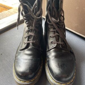 Dr. Martens Black Leather Combat Boots
